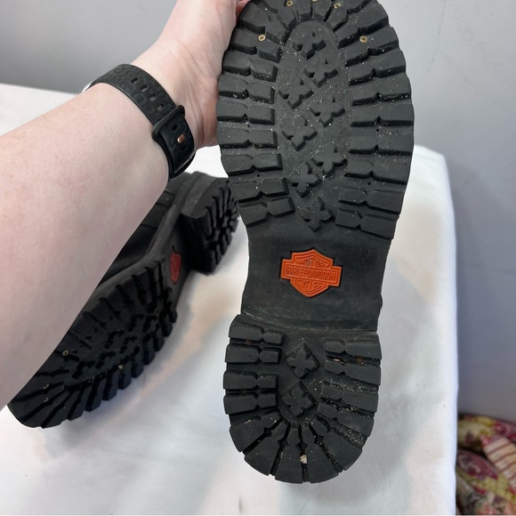 Harley Davidson black leather Faded Glory lace and buckle logger boots size 9.5 - Picture 8 of 10